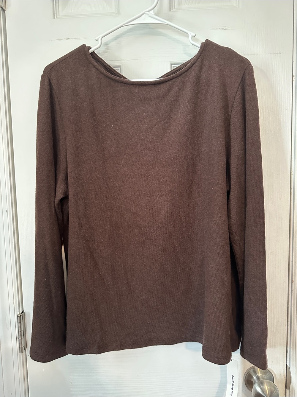 Reformation Brown Long-Sleeve Crewneck Tee